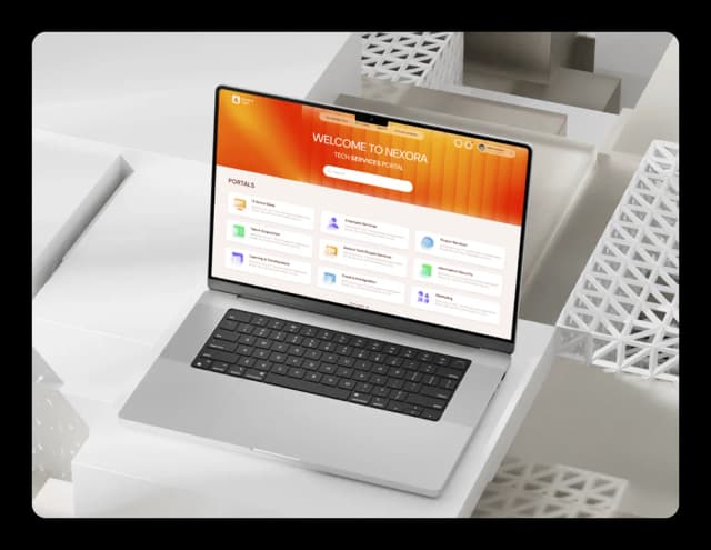 Enterprise web app development interface displaying admin controls and business workflow automation features.