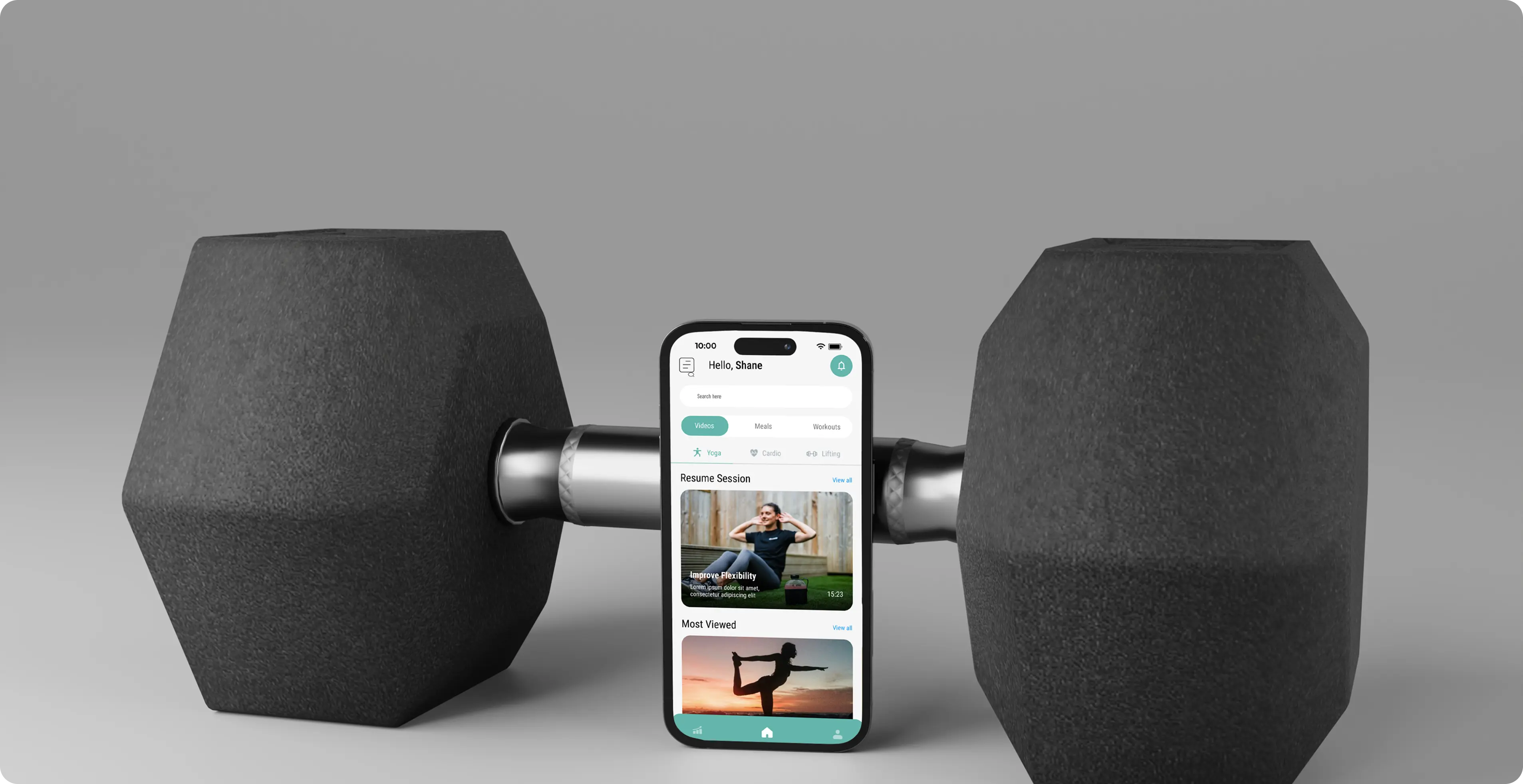 Fitness by Faith Laken workout app interface showing exercise routines and progress tracking