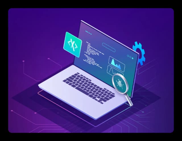 Prototyping interface for mobile app QA showing test cases and bug tracking system